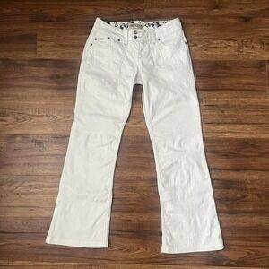YMI White Flare Bootcut Jeans Low Rise Denim Women 4 Y2K 2000s Streetwear Casual
